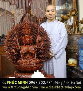 Sư cô An Tịnh - Đồng Nai thỉnh tượng Thiên Thủ Thiên Nhãn Thập Nhất Diện Quán Thế Âm Bồ Tát về chùa
