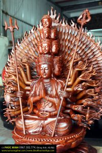 Tôn tượng Thiên thủ Thiên nhãn Thập nhất Diện Quán Thế Âm Bồ tát 42 thủ ấn Mật tông cao từ 82cm - 3.6m, phiên bản duy nhất Việt Nam.