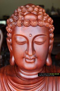 Tôn tượng Bổn sư Thích Ca Mâu Ni Phật gỗ Hương, cao 1 mét
