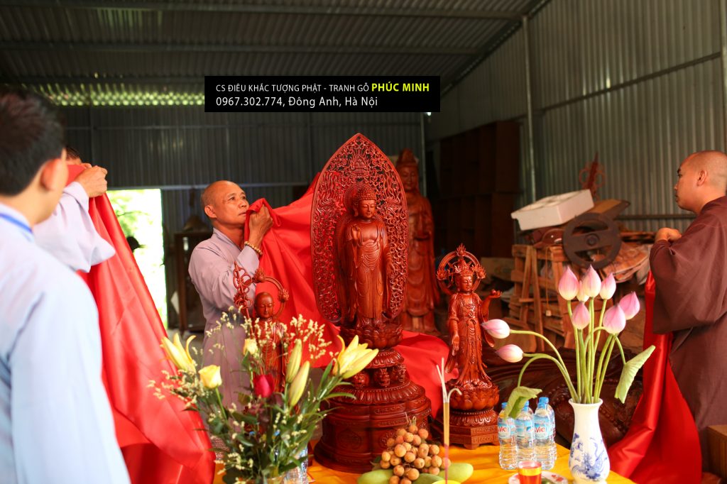 Bộ tượng Phật Thích ca, Quan âm Bồ tát, Địa tạng vương Bồ tát giao thoa tinh hoa Phật giáo Nhật Bản - Việt Nam và có sự pha trộn Đạo mẫu trong tượng Quan âm.