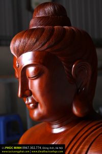 Diện Tượng Phật Thích Ca lối Gandhara (thế kỷ II CN) cao 1.28 mét, gỗ Hương, được chùa Phật giáo Nguyên thủy thỉnh đặt tại chánh điện.