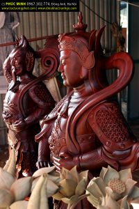 Tượng Hộ Pháp Vi Đà cao 1.6m, gỗ Giáng Hương, được cung thỉnh về chùa Bảo Tích, Tiên Du, Bắc Ninh