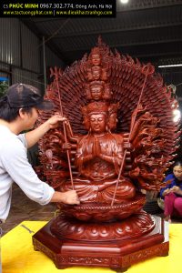 Tượng Thiên Thủ Thiên Nhãn Quan âm cao 1.4m, trưng bày tại Pleiku, Gia Lai.