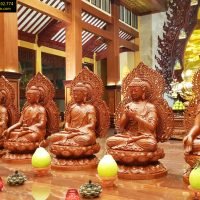 Bộ tượng Thất Phật Dược Sư (5 Bộ Thủ Ấn) dựa trên tranh vẽ cổ Mạn Đà La cách đây hàng trăm năm - chùa Việt Nam Quốc Tự, Hồ Chí Minh