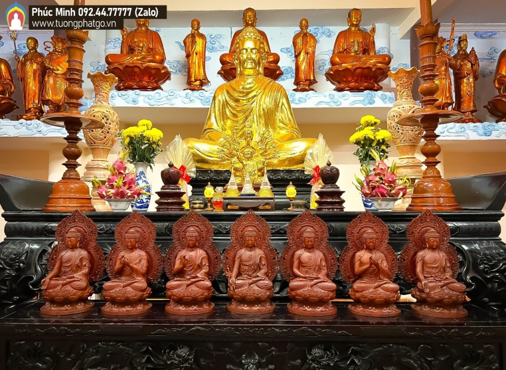 Bộ tôn tượng Thất Phật Dược sư dựa theo tranh cổ