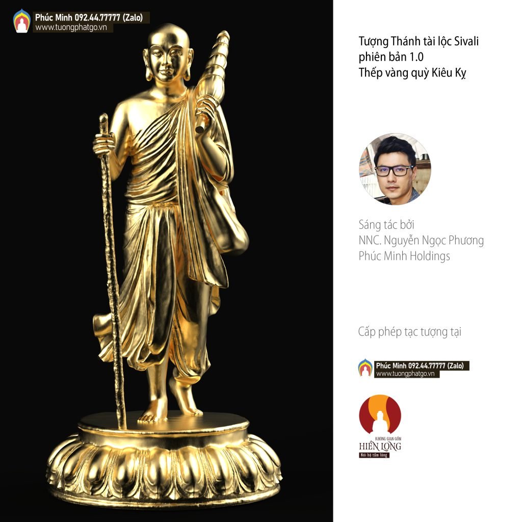 Tôn tượng Thánh tăng Sivali đứng