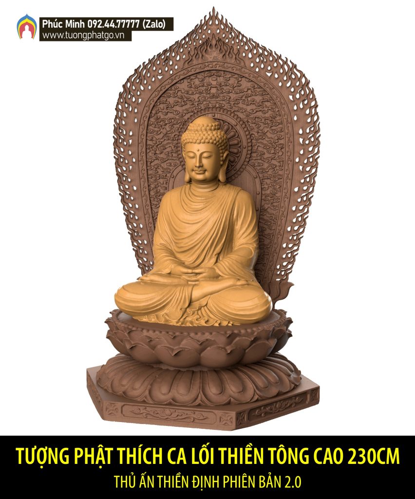 Tôn tượng Phật Thích Ca lối Thiền tông thủ ấn Thiền định