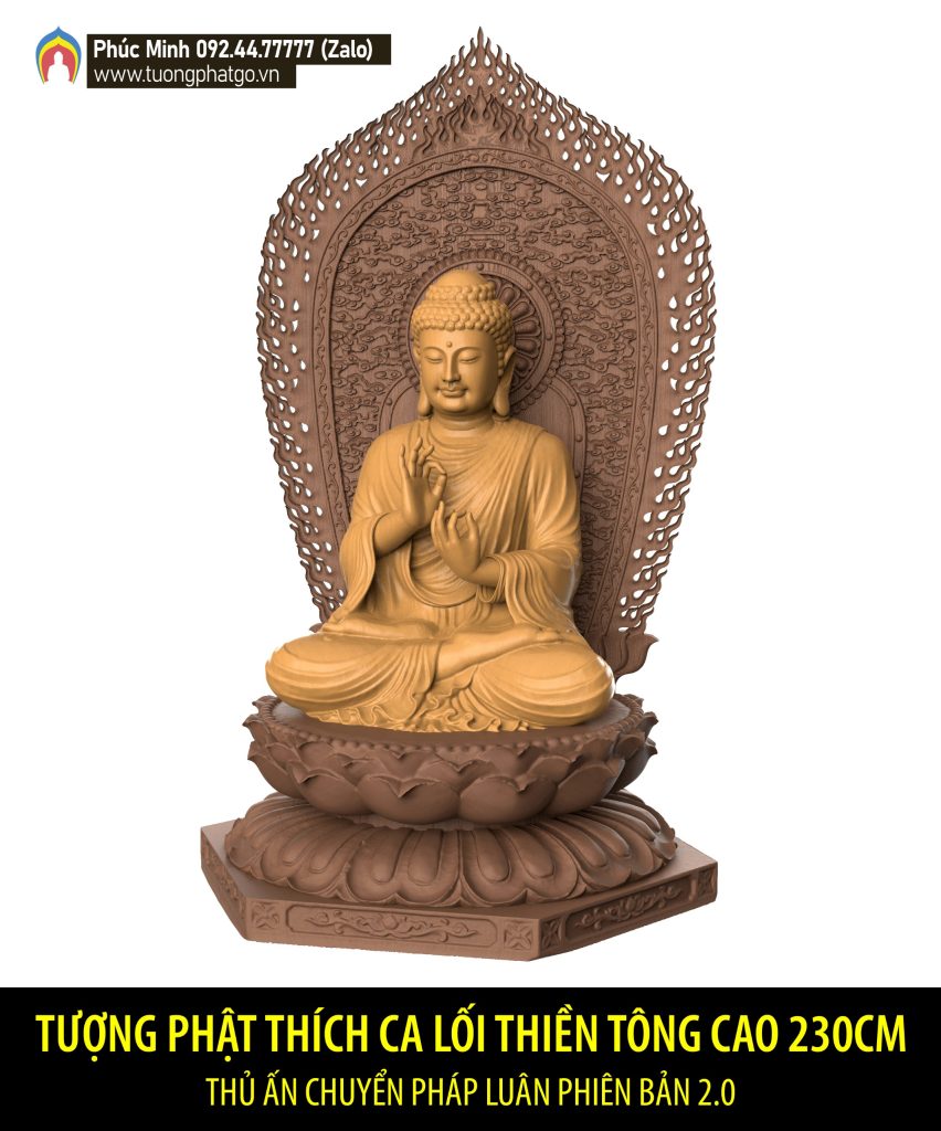 Tôn tượng Phật Thích Ca lối Thiền tông thủ ấn Chuyển Pháp luân
