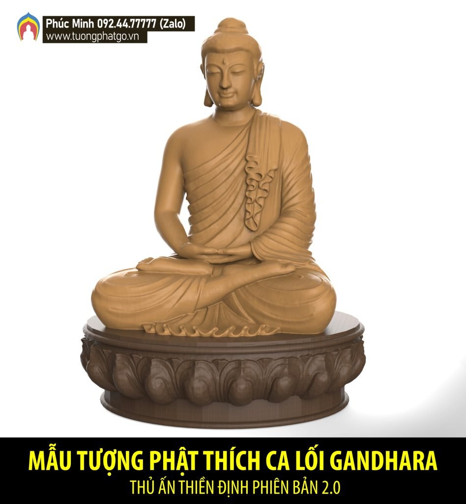 Tôn tượng Phật Thích Ca lối Gandhara thủ ấn Thiền định