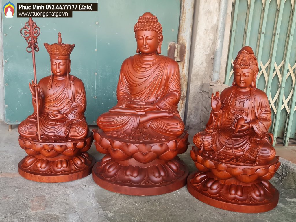 Bộ Tôn tượng Sa Bà Tam Thánh: Phật Thích Ca, Quan Âm Bồ Tát, Địa tạng Bồ tát