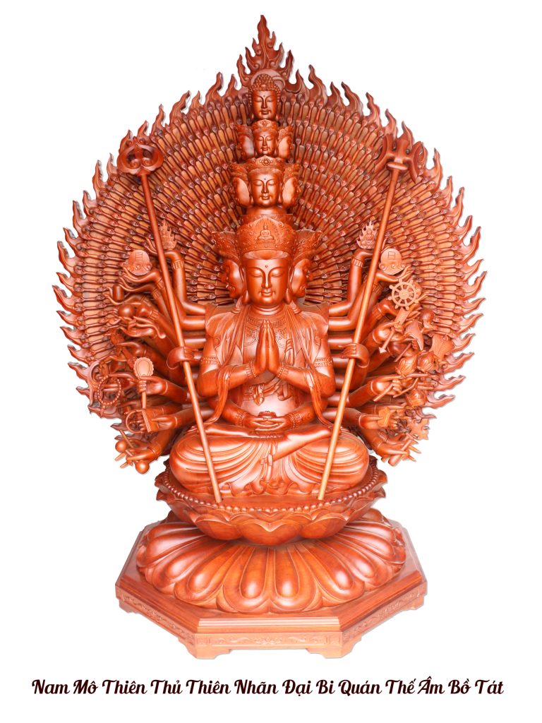 Ảnh tượng Thiên Thủ Thiên Nhãn Thập Nhất Diện Quan âm Bồ tát 42 thủ ấn 5 kiểu Diện cho ảnh 60x80cm