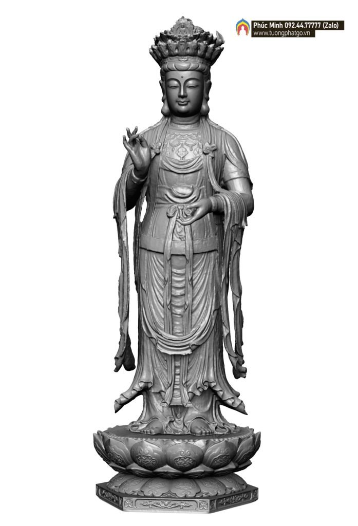Tượng Quan âm đứng theo lối cổ thế kỷ 17 Chùa Tây Phương