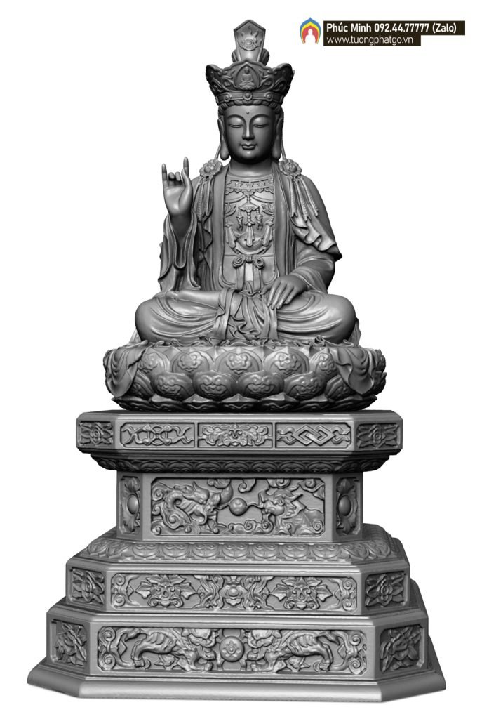 Tượng Văn Thù Sư lợi Bồ tát lối cổ thế kỷ 17